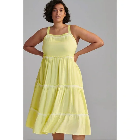 Anthropologie Nell Tiered Midi Dress NWT Size Plus 2X - Picture 2 of 15